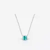 Conjunto de Cubos de Açúcar Quadrados de Quatro Pontas Colar Pingente Paraíba Anel de Diamante de Alto Carbono Pulseira de Pedra Verde Brincos de Corte Princesa