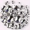 Paquete Mixto Transfronterizo de 50 Diamantes de Imitación de Cristal de Garra Blancos Transparentes con una Sola Garra y Cuatro Agujeros para Coser a Mano, Accesorios de Ropa DIY, Materiales para Vestidos de Boda