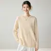 Suéter de Punto de Cachemira con Temperamento de Lujo Ligero para Mujer, Holgado, Cuello Redondo, Nuevo Estilo 2026, Color Sólido, Tejido Cálido