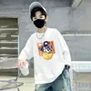 Camiseta Base de Manga Larga de Algodón Puro para Niños Guapos, Tallas Mediana y Grande, Nueva Colección Primavera/Otoño 2026, Top Holgado Versátil