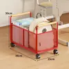 Estante de almacenamiento para mochila caja de almacenamiento para libros cesta de almacenamiento para libros de texto específica para estudiantes debajo del escritorio gran capacidad con ruedas carrito pequeño