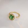 Anillo para Mujer Transfronterizo Micro-Incrustado Flor Giratorio Zircón Temperamento Estilo Cool Diamante Completo Anillo de Amor Joyería al Por Mayor