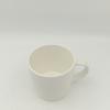 Taza de cerámica blanca de hueso nuevo de gran diámetro en forma de embudo, taza con boca negra, logotipo impreso, regalo publicitario, taza