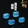 Cristal Mingdu Ágata Azul Natural Pixiu Accesorios Ágata Azul Tipo Hielo Pixiu Joyería DIY Cuentas Hechas a Mano
