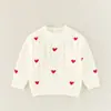 Suéter Infantil para Primavera, Tejido de Punto Rayado Cálido para Niños, Conjunto de Primavera Engrosado para Bebés, Clase A, Suéter de Invierno con Cuello Redondo para Niñas