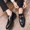 Desea Patrón de Cocodrilo Británico Casual para Hombre Estilo Coreano Moda Tendencia Peluquero Zapatos de Cuero Zapatos de Caña Baja Zapatos de Hombre