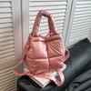 Comercio Exterior Transfronterizo Más Vendido Bolsa de Algodón con Plumas Bolso de Mano Brillante para Mujer Bolso Tote de Gran Capacidad de Doble Uso Bolso Cubo