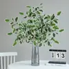 Nueva Planta Verde Artificial Rama de Higuera Hoja de Corazón Planta de Vaina de Frijol Jardín Ingeniería Paisajismo Hoja Artificial Arreglo Floral Planta Verde