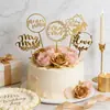 Decoración de Pastel Acrílica Dorada Mr&Mrs para Compromiso de Boda Estilo Ins Transfronterizo Suministros para Fiesta de Boda