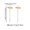 E13499 Pendientes Largos Europeos y Americanos Za Aleación Simple Borla Primavera y Verano Nuevos Pendientes de Libélula Retro Nicho para Mujeres