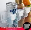 Clip Organizador de Almacenamiento Divisor Lateral para Estante de Refrigerador, Herramienta de Compartimento Ajustable, Separador de Plástico Antivuelco