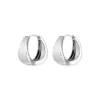 Pendientes de Aro Ovalados Lisos Geométricos Cepillados Retro para Mujer Lujo Ligero Nicho Alta Gama Aguja de Plata Cierre de Oreja Pendiente Exquisito de Moda