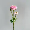 Flores Artificiais com 3 Cabeças, Peônias Estilo Europeu, Botão-de-ouro, Flores para Decoração de Casamento, Arranjo de Flores para Vaso de Mesa, Exportação