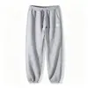 Pantalones waffle de invierno para hombre, pantalones casuales con forro polar, pantalones deportivos de corte holgado, pantalones de pana para hombre, pantalones largos cónicos
