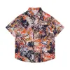 Camisas Florais de Comércio Exterior Transfronteiriço, Manga Curta, Unissex, Estilo Casal, Estilo Férias na Praia, Festival Songkran, Camisas Thai, Jaquetas