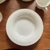 Vajilla de cerámica con relieve de flores estilo francés y Alicia, platos de cerámica, tazas y platillos de cerámica, cuencos de cerámica, platos de cerámica