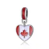 Explosiones Transfronterizas Colgante Bandera Panjia Pulsera Collar Colgante Casero DIY en Forma de Corazón Bandera Nacional Copa del Mundo