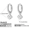 Brincos pingente de design nicho INS com zircônia 5A totalmente cravejados em diamantes, aço inoxidável banhado a ouro 18k, brincos de luxo leve de alta qualidade