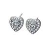 Pendientes de Zirconia con Forma de Corazón Super Brillante Microincrustados de Nuevo Nicho Japonés y Coreano Moda de Alto Sentido Joyería de Oreja Simple para Damas Venta al por Mayor