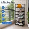 Este zapatero desmontable de varios niveles es perfecto para habitaciones de estudiantes y hogares.. Ofrece almacenamiento flexible para zapatos y botas, es fácil de montar, resistente, duradero y ahorra espacio.