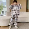 Ropa de estar para niños con cuello alto de invierno, cierre de cremallera, forro polar de coral, cárdigan de manga larga, pijama cálido, nuevo estilo otoño/invierno para adolescentes