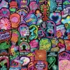 100 peças de adesivos de desenho animado retro neon de saúde mental combinados para decoração de celular, guitarra, à prova d'água, feriado, adesivos de PVC