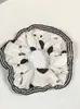 Elástico de Cabelo Listrado com Renda Estilo Coreano para Mulheres, Acessório de Cabelo Suave e Elegante, Elástico de Cabelo Scrunchie Estilo Coreano
