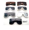 Gafas de sol de tendencia personalizadas transfronterizas HD caja UV hombres y mujeres con gafas de sol con parasol al por mayor 8847