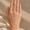 Moda Europeia e Americana Transfronteiriça Pulseira de Corrente Simples Tendência Luxo Leve Nicho Conectado Dedo Mão Joias Acessórios Mais Vendidos Joias Atacado