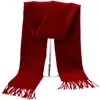 Cachecóis de Lã e Cashmere para Outono e Inverno, Atacado do Fabricante, Nova Moda Cor Sólida, Design com Franjas, Unissex, Comprimento Médio