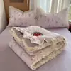 Juego de Verano de Colcha de Encaje 100% Algodón Grado A Materno e Infantil de Cuatro Piezas, Colcha Lavable para Aire Acondicionado de Verano, Colcha de Algodón Lavado al por Mayor