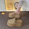 Sandalias sin cordones de tamaño pequeño, suela gruesa, que aumentan la altura, cubiertas de gamuza, punta cerrada para mujer, nueva colección Otoño 2026, con diseño de hebilla de cinturón, adecuadas para uso en exteriores