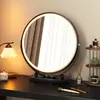 Espejo de Maquillaje con Luces LED, Espejo de Tocador de Lujo para Escritorio, Espejo Grande para Dormitorio, Espejo de Belleza Giratorio