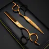 Tijeras de Peluquería Naipson de 6.0 pulgadas, Mango con Muesca Negro y Dorado, Tijeras para Cortar el Cabello, Tijeras Planas, Tijeras para Flequillo, Tijeras Entresacadoras