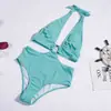 Venta al por mayor de fábrica 21 nuevos bikinis europeos y americanos en stock sexy con cuello halter traje de baño de una pieza transfronterizo de Amazon