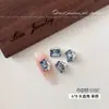 Accesorios K9 crystal rectangulares largos apilados con pedrería para arte de uñas, rosa claro brillante, azul, rojo rosa, sin base, pequeñas bolas de pedrería apiladas para arte de uñas tipo caramelo de roca