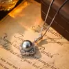 Colar de Pérola Cinza de Cânhamo Tahitian com Zircônia Microcravejada de Luxo Leve e de Alta Qualidade, Colar Feminino e Exquisito, Corrente de Clavícula de Nicho