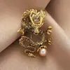 Broche con Forma de Dragón del Zodiaco Chino Estilo Chino Sentido del Diseño Nicho Corsage para Traje de Hombre Accesorios de Pin para Abrigo de Mujer