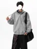 Sudadera con capucha de peso pesado estilo americano en bloques de color para hombres y mujeres, estilo universitario vintage de otoño, chaqueta cárdigan casual holgada deportiva para parejas
