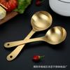 Acero Inoxidable 304 Cuchara Grande Dorada para Sopa Cuchara de Cocina para el Hogar Cuchara de Mesa con Mango Largo Espeso Escarchado