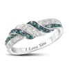 Anel Feminino Romântico de Alta Qualidade Verde e Branco com Diamantes, Novo, Muito Vendido, Requintado e Moderno, Anel Feminino Simples
