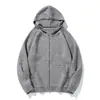 Jianheng Otoño e Invierno Nuevo Estilo Retro Perezoso Tejidos para Hombres y Mujeres Tejido con Capucha Cleanfit Chaqueta Cardigan Holgada