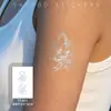 Adesivos de tatuagem com folha de prata com um toque de luxo para apresentações, férias, maquiagem de beleza, adesivos de tatuagem de folha de prata para braço, olho e tornozelo para mulheres