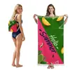 Toalla de playa plegable de gran tamaño 80X160, toalla de baño estampada, toalla de playa integrada, bolsa integrada, portátil