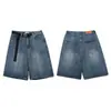 Marca Nacional Tide Shorts Jeans Retos Cor Sólida Lavagem Antiga para Homens e Mulheres Soltos Versáteis Calças de Casal