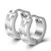 Argolas de Orelha Simples de Aço Inoxidável 4mm Estilo Novo Transfronteiriço Europeu e Americano com Padrões Irregulares Listrados, Brincos Modernos e Únicos Atacado