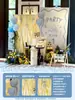 Azul Coreano Gama Alta Escena de Regalo de Primer Año Atmósfera de Decoración Fondo de Cumpleaños Nicho Decoración de Tablero Kt Bebé Niño Niños