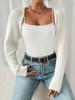 Procesamiento Personalizado para Comercio Exterior Transfronterizo Amazon Suéter Cardigan de Canalé Color Sólido Estilo Europeo y Americano Cardigan de Punto Ajustado para Mujer en Primavera y Otoño