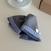 Cuadros Azules Nuevo Anillo para Cabello Gris Chica Dulce Tela de Encaje Retro Cuadrado de Tazón Trenza de Cola de Caballo Accesorios para el Cabello