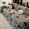 Manta de chenilla para sofá de dibujos animados, universal para todas las estaciones, funda para sofá antiarañazos de gato con borde de borla, manta de sofá, en stock, al por mayor